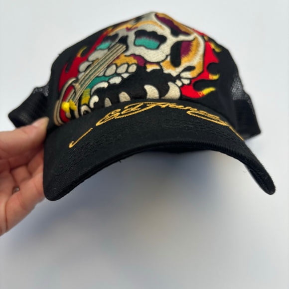 Ed Hardy Embroidered Skull Trucker Cap - Unisex - Picture 4 of 10